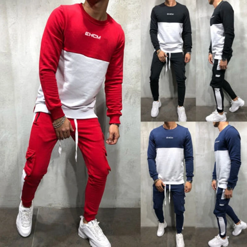 

THEFOUND Casual Men's Tracksuit Jogger Fitness Workout Hoodies Bottoms Pants Trousers Sport Suit