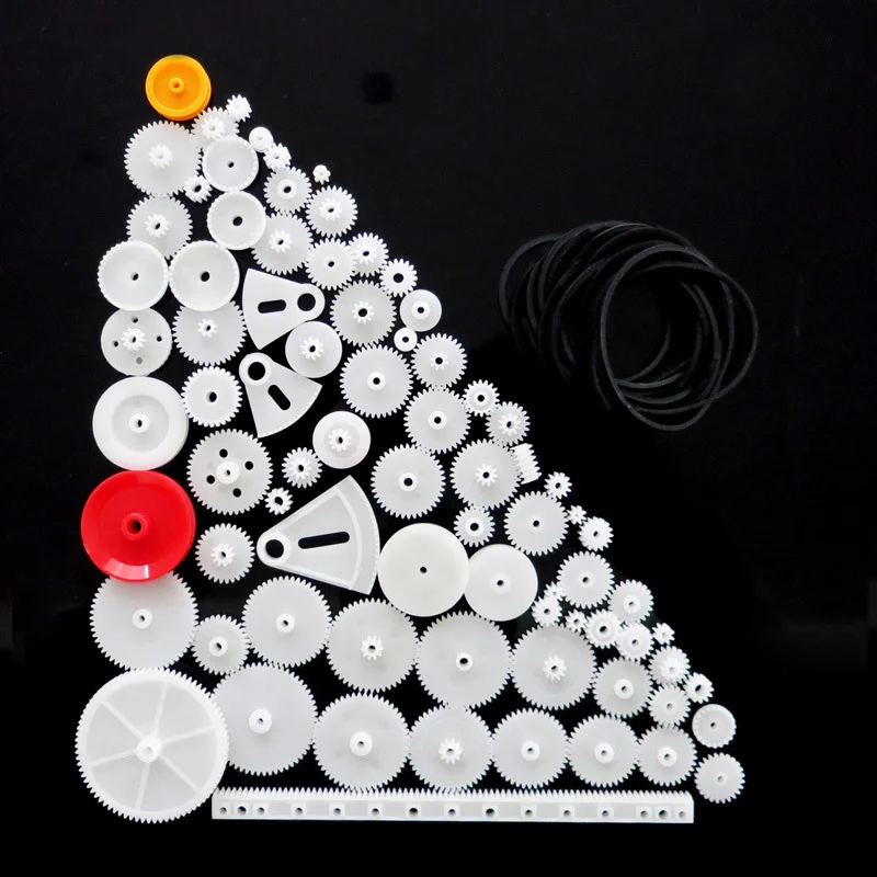 

High quality gears 81Pcs 0.5 Assorted Teeth Plastic Gear Wheel for Toy Car Motor Shaft Model Crafts