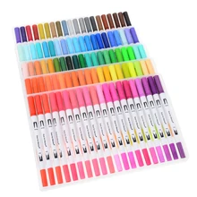 100 шт., маркерная ручка, двойная головка, маркер, художественный графический Рисунок, манга, двойной наконечник, кисть, Fineliner, эскиз, маркер, ручка для художников, студентов