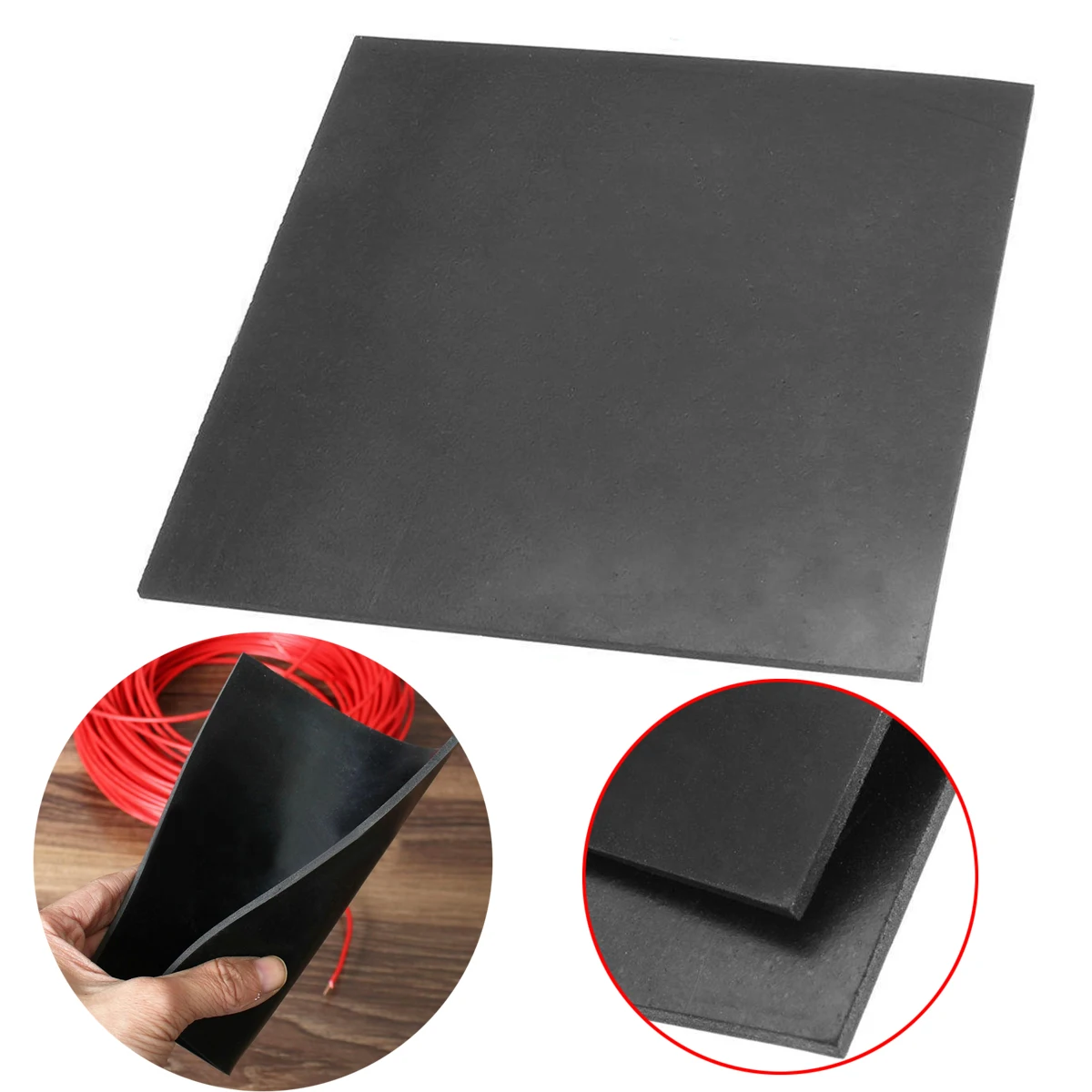1pc High Temperature Black Square Rubber Plate Mayitr Chemical Heat