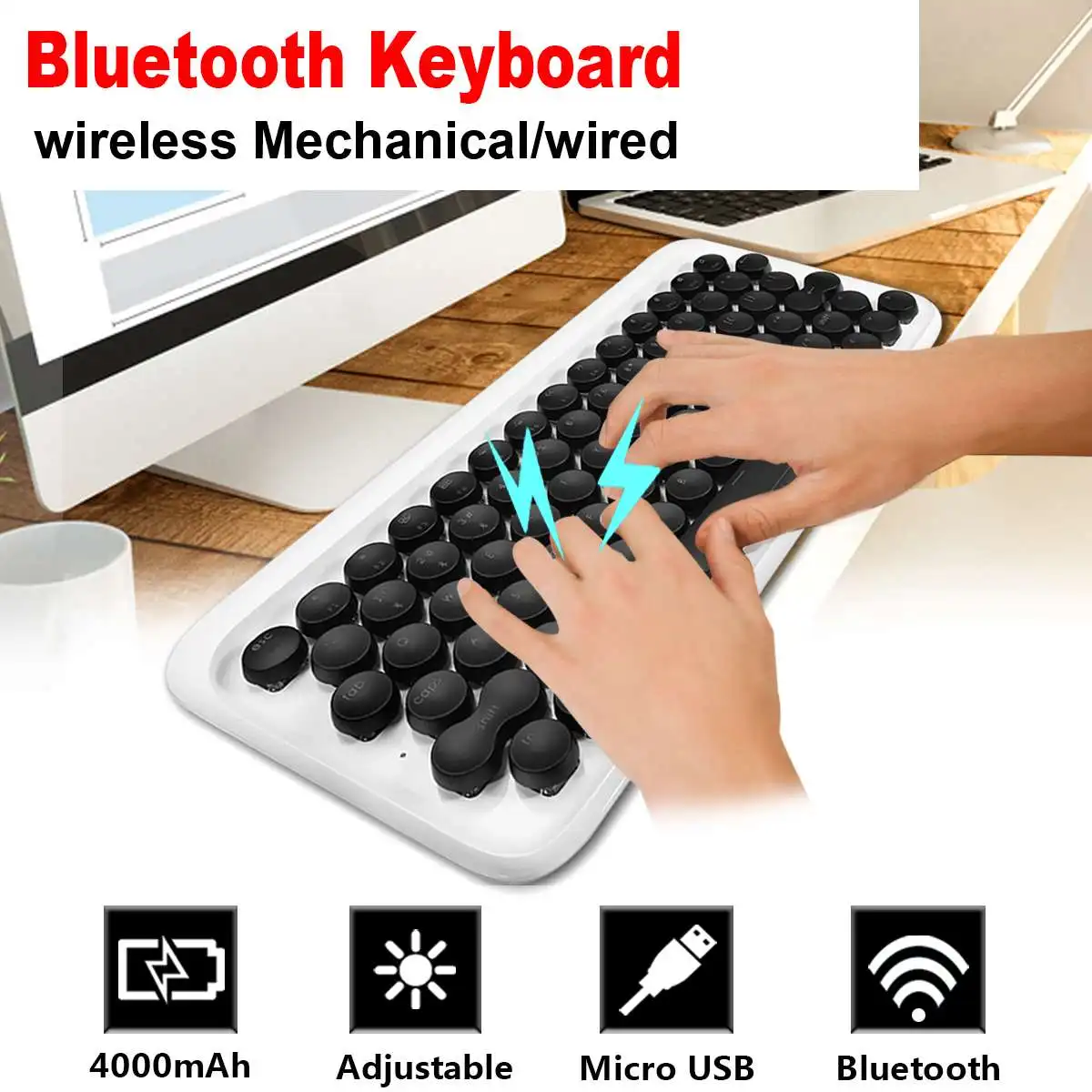 

Wireless 78 Key bluetooth Mechanical Backlit Keyboard Typewriter Mechanical Keyboard Wireless Keyboard