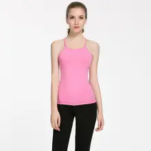 LU-19 спинки Yogatops с бюстгальтером одноцветное цвета для женщин мода открытый йога Мощность майки спортивные Одежда для гимнастики