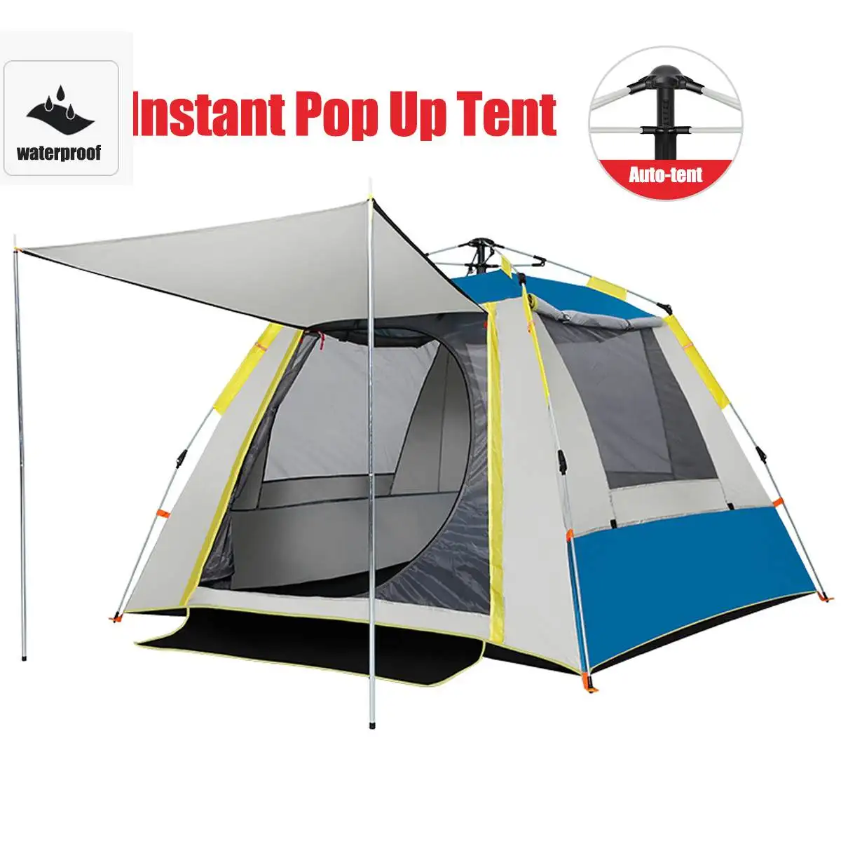 

Throwing Pop-Up Waterproof Camping Hiking Tent Throw Tent Outdoor Automatic Tents Waterproof Large Family Tents 3-4 Person