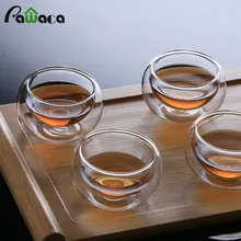 50 мл ручной работы двухслойная стеклянная чашка прозрачная термостойкая чайная чашка кофейная кружка мини с двойными стенками, для пива, чашка для вина, посуда для напитков