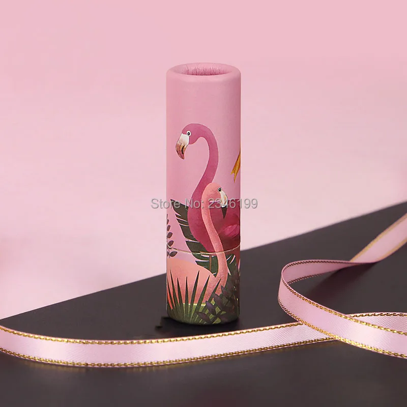 

Empty Paper Lipstick Tube 12.1mm Empty Cosmetic Container Pink Flamingo Lip Balm Tube Flamingo Papery Lipstick Container 50pcs