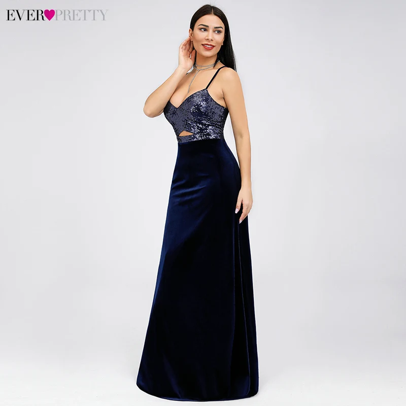 

Sexy Satin Prom Dresses Ever Pretty A-Line V-Neck Shiny Sequined Sleeveless Formal Dresses EP07863 Elegant Women's Party Gowns