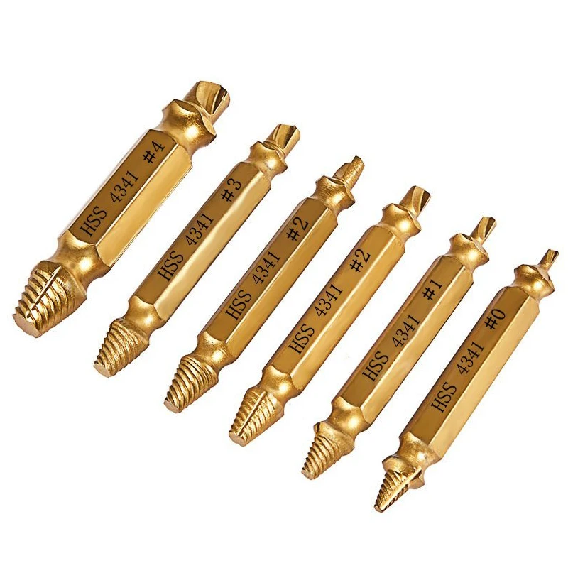 

BIFI-6 pcs Screw Remover, Damaged Screwdriver Set, Broken Bolt Screw Remover, Screw Deburrer