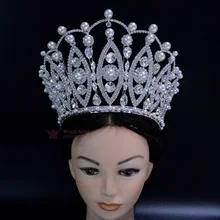 Perle Pageant Crown 6 Zoll Einstellbare Hohe Grade Tiara Australischen kristall Hand Made zubehör einstellbare Hairwear Mo265