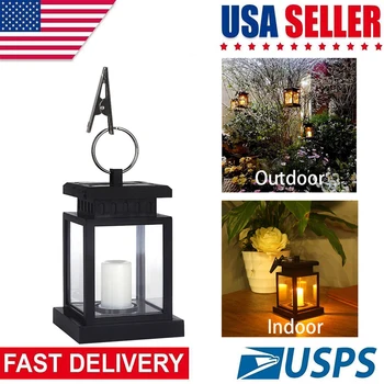 

Waterproof Solar Lights For Garden Decoration Flickering Flameless Candle Outdoor Lighting Smokeless Solar Lantern For Camping