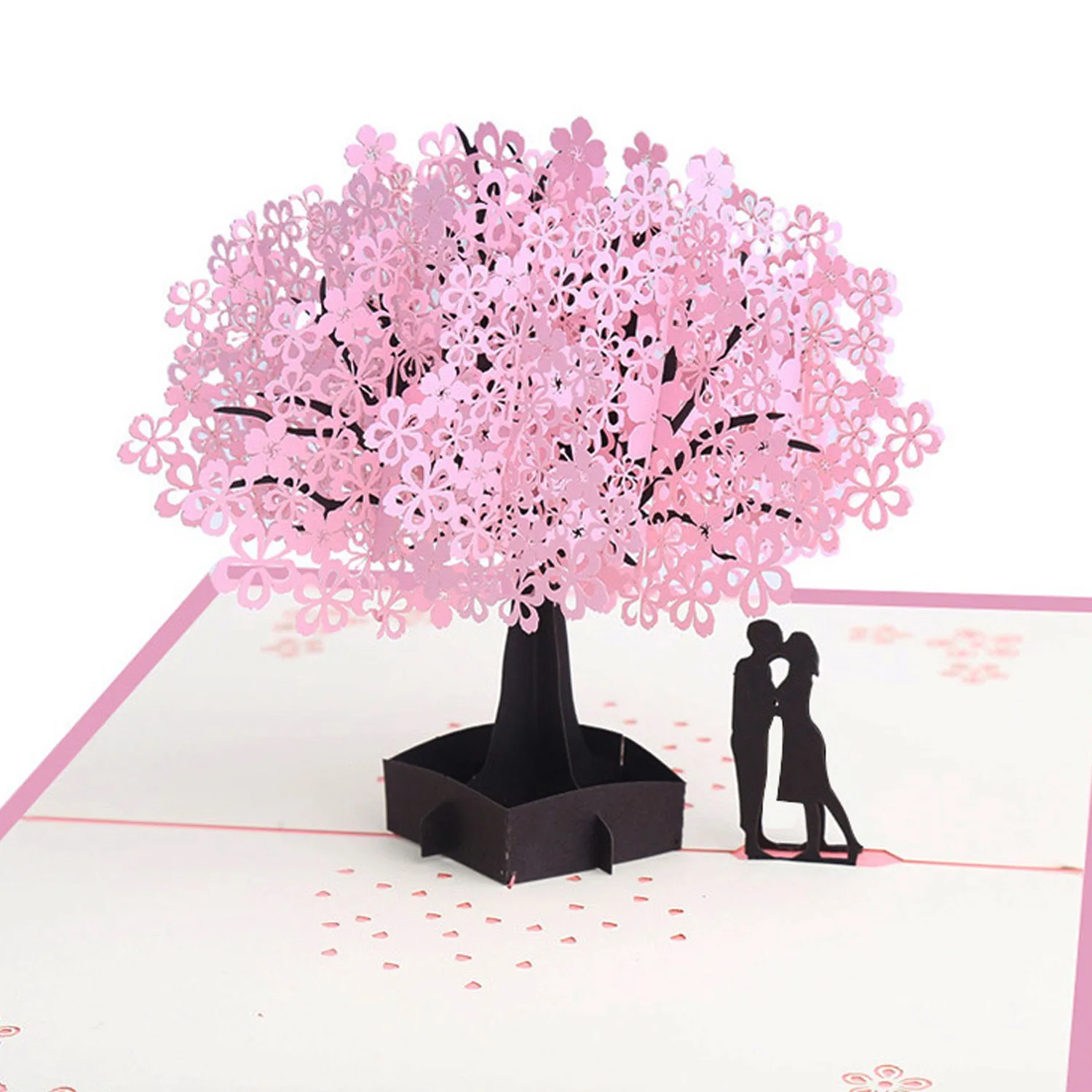  Behogar Exquisite Handmade 3D Pop Up Greeting Cards Thank You Cards for Wedding Anniversary Valenti - 32977179329