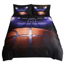Баскетбол печатных постельного белья пододеяльник набор 3 шт. набор постельного белья Twin двойной queen Размеры кровать льняное постельное