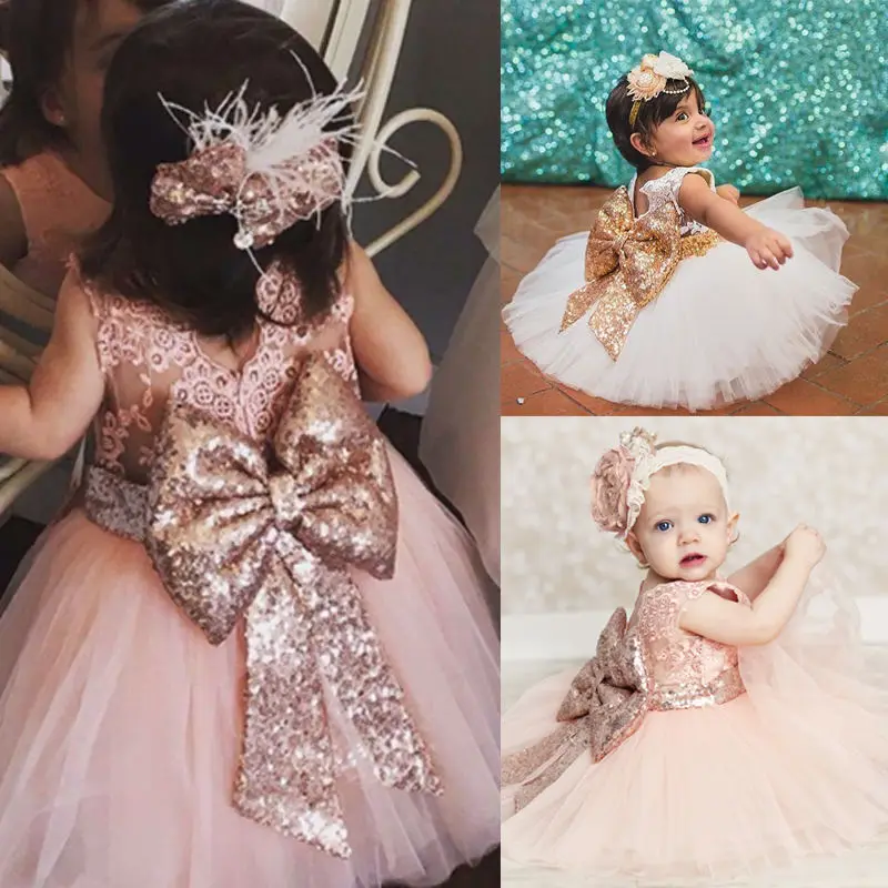 Платье; летнее платье для девочек; коллекция года; Брендовые вечерние костюмы принцессы с блестками и открытой спиной для подростков; детская одежда; цвет розовый, белый, От 0 до 10 лет