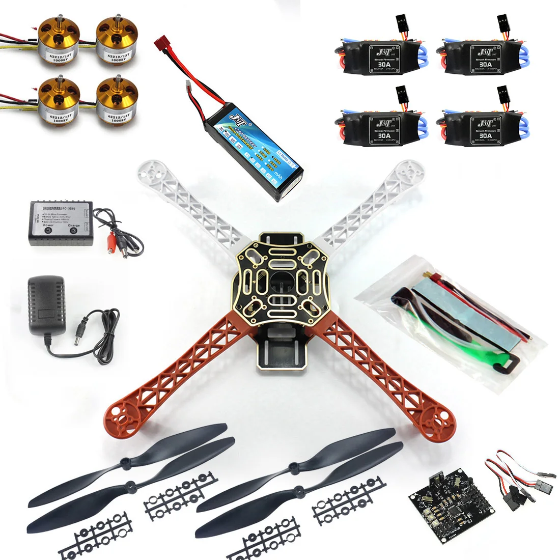 Квадрокоптер RC 4 axle Drone ARF Kit No TX RX : KK V2.3 Flight Control A2212 1000KV Motor 30A ESC Lipo F450 Flamewheel F02192 B|30a