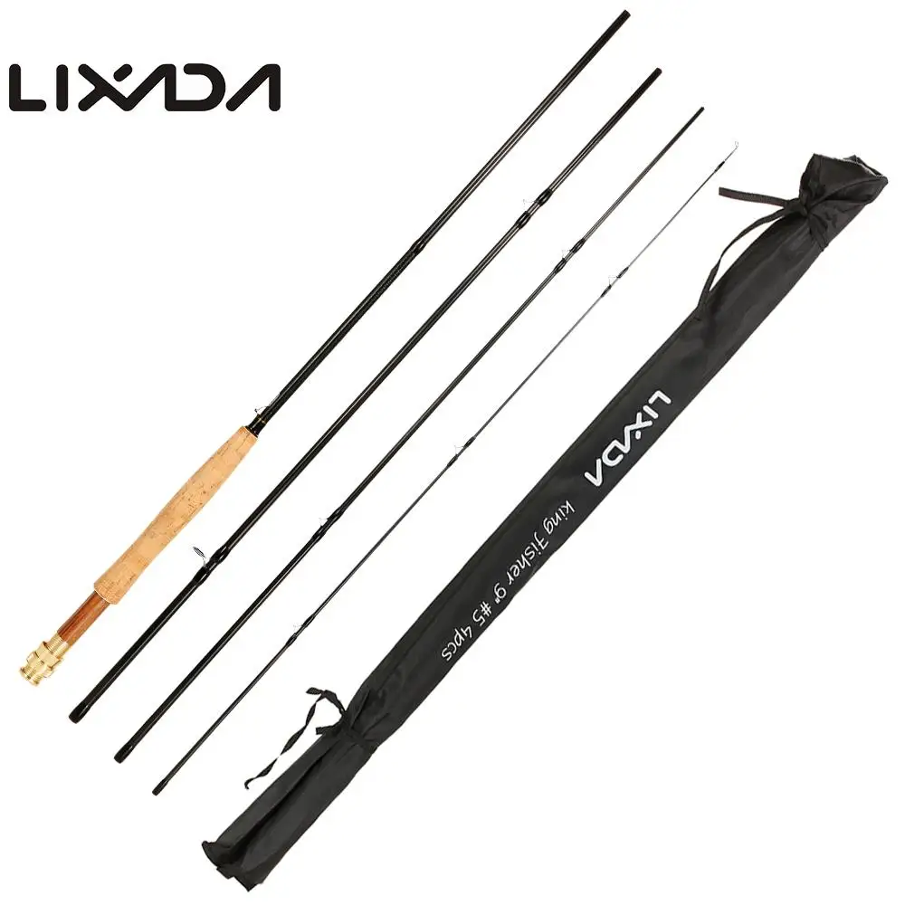 LIXADA 2.7 M الصيد روب ألياف الكربون 9 قدم الغزل الصب إغراء القطب المحمولة 4 أقسام انفصال يطير الصيد قضيب معالجة