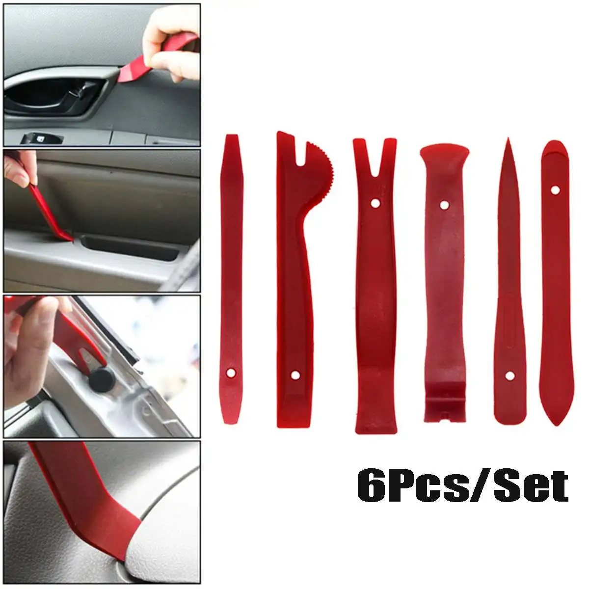 6pcs Professional Car Door Molding Dash Panel Audio Trim Removal Pry Repair Tool Nylon No