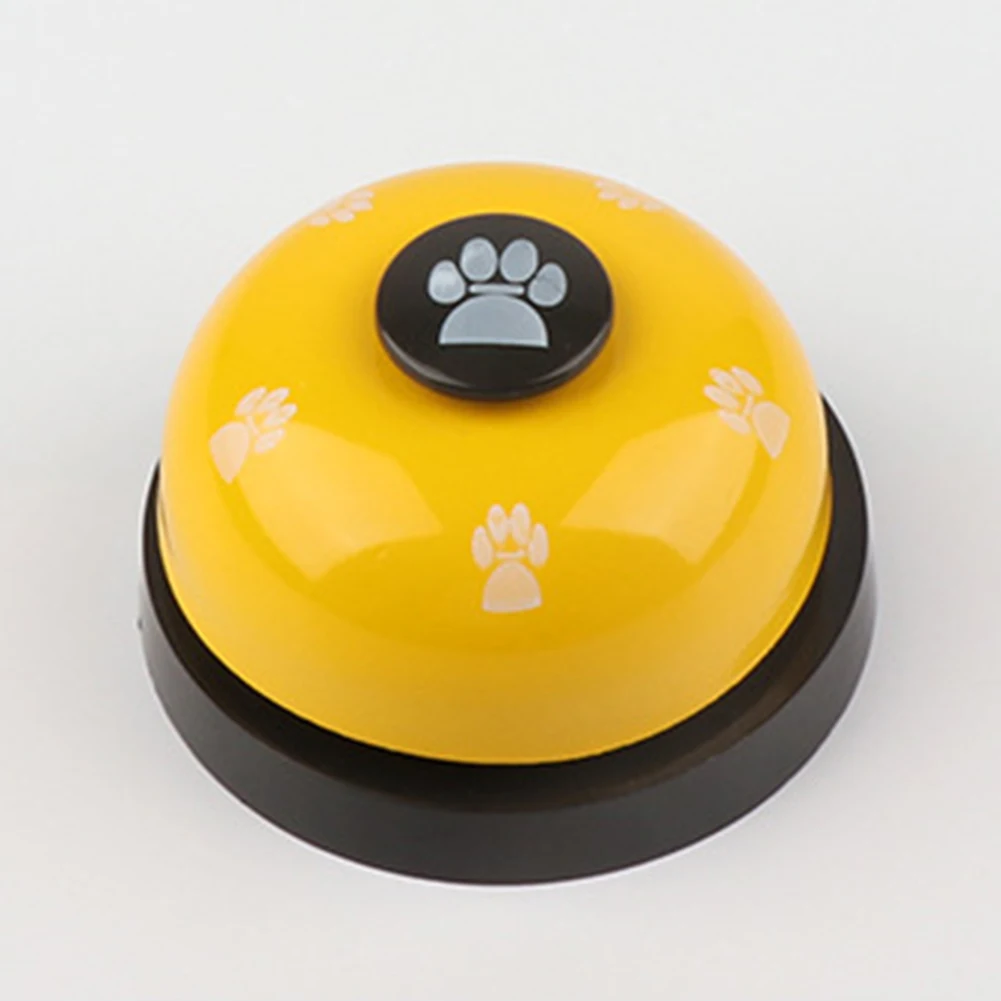 

Pet Dog Cat Pet Call Bell Footprints Paw Print Intelligence cat toys interactive Trainers Feeding Educational Tool Ring White