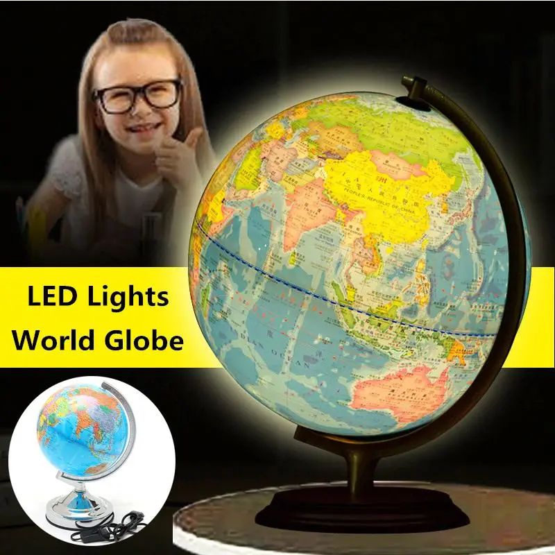 20 см светодио дный светодиодный свет мир земля глобус Карта география обучающая игрушка с подставкой домашний офис идеальные миниатюры
