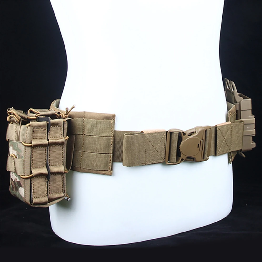 

MOLLE Adjustable Tactical Load Waist Belt Waist Padded for Waist Circumference 70-110cm for Nerf- Tan