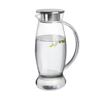 

LUDA 1.8L High Temperature Resistant Jug Large Capacity Juice Pot Transparent Thick Stainless Steel Filter Household Cold Wate