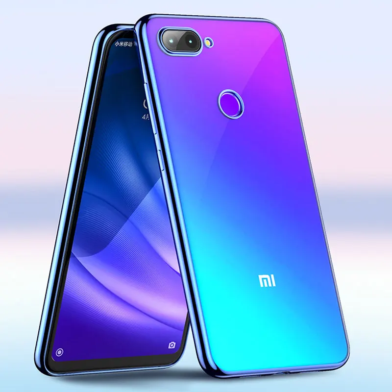 For Xiaomi Mi 9 Mi 8 lite Case 3D Laser Plating Luxury TPU Soft Clear Cover For Xiaomi Mi8 pro Redmi note 7 Silicone Phone Case