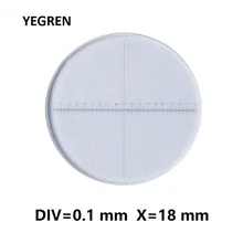 DIV 0,1 мм окулярный микрометр для микроскопа глазная сетка вертикальная линия горизонтальная линейка 1-18 диаметр 20 мм калибровка