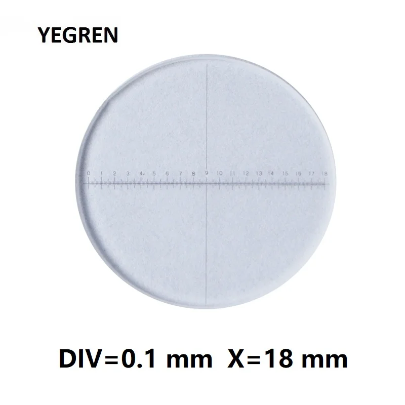 Micrômetro do Ocular de Div Vertical do Retículo Ocular do Microscópio 0.1mm para a Linha Régua Horizontal Diâmetro mm Calibração 1-18 20