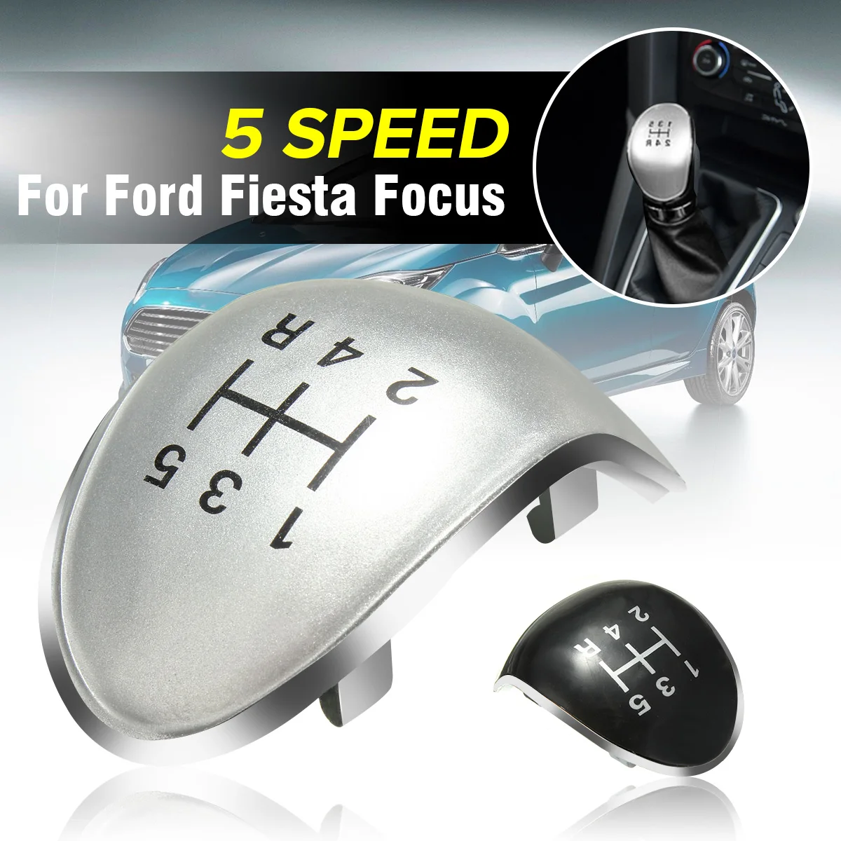 

Car 5 Speed Gear Shift Knob Insert Cap Cover For Ford Fiesta Focus C Max