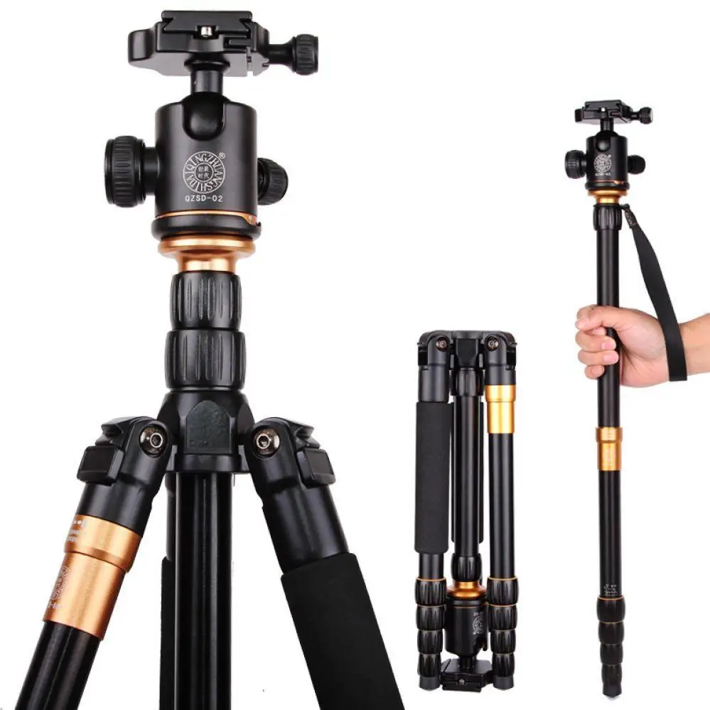 

Better Original QZSD Q999C Head/Portable Professional Carbon Camera Q666 Monopod+Ball than Fiber Camera DSLR Photo Tripod