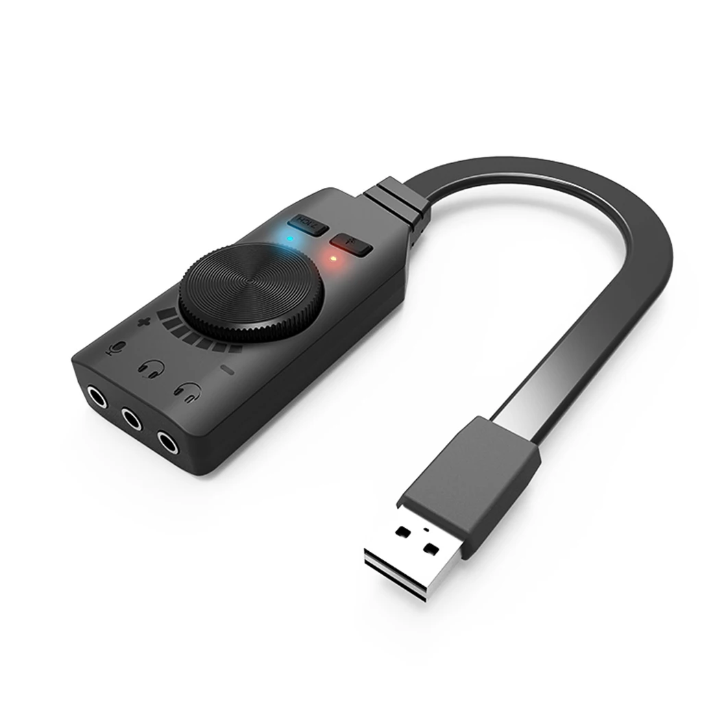 Внешняя звуковая карта MagiDeal 7.1CH USB микрофон аудиокарта к 3 5 мм наушники|Звуковые