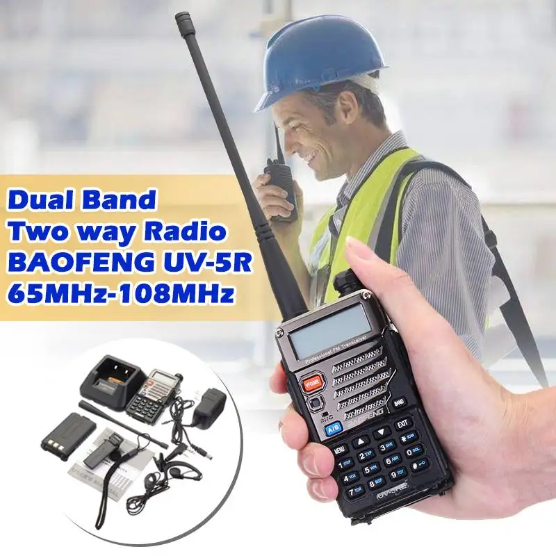 

BaoFeng UV-5RE Dual for Band Handheld Transceiver 2 Way radio Walkie Talkie 136-174/400-520MHz 55x30x94mm
