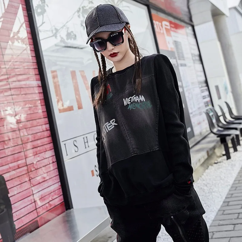 Max LuLu Famous Brand Ladies Punk Knitted Tops Tee Shirts Womens Denim Long Sleeve T-shirt Vintage Ladies Harajuku Winter Tshirt Max LuLu Famous Brand Ladies Punk Knitted Tops Tee Shirts Womens Denim Long Sleeve T-shirt Vintage Ladies Harajuku Winter Tshirt