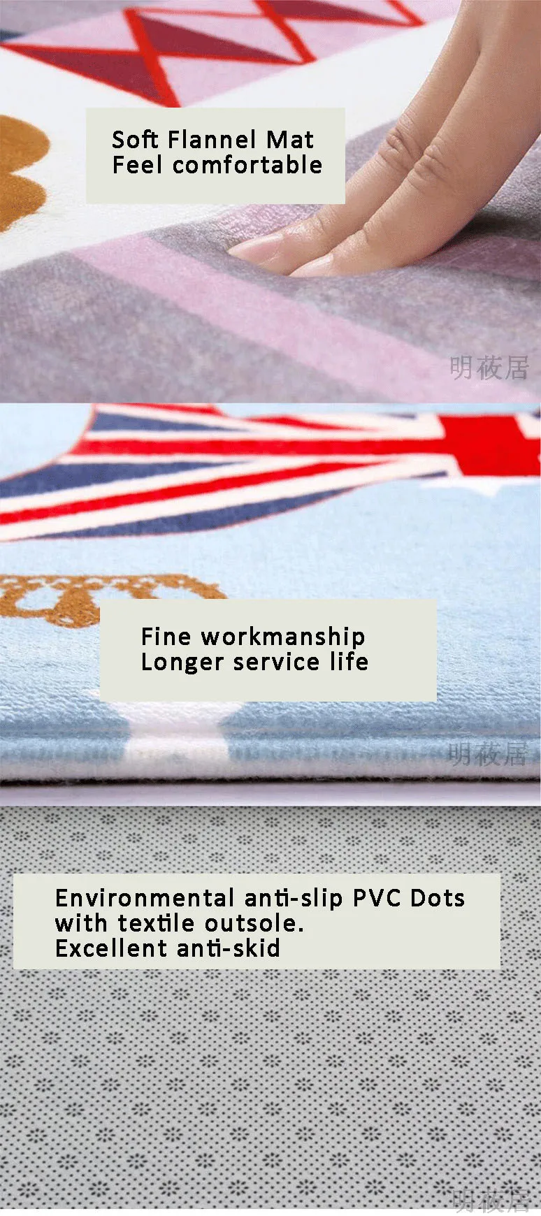 40x60cm Custom mat anti-slip carpet printed your design picture photo, Flannel Floor customized Carpet for Bath Door Living Room