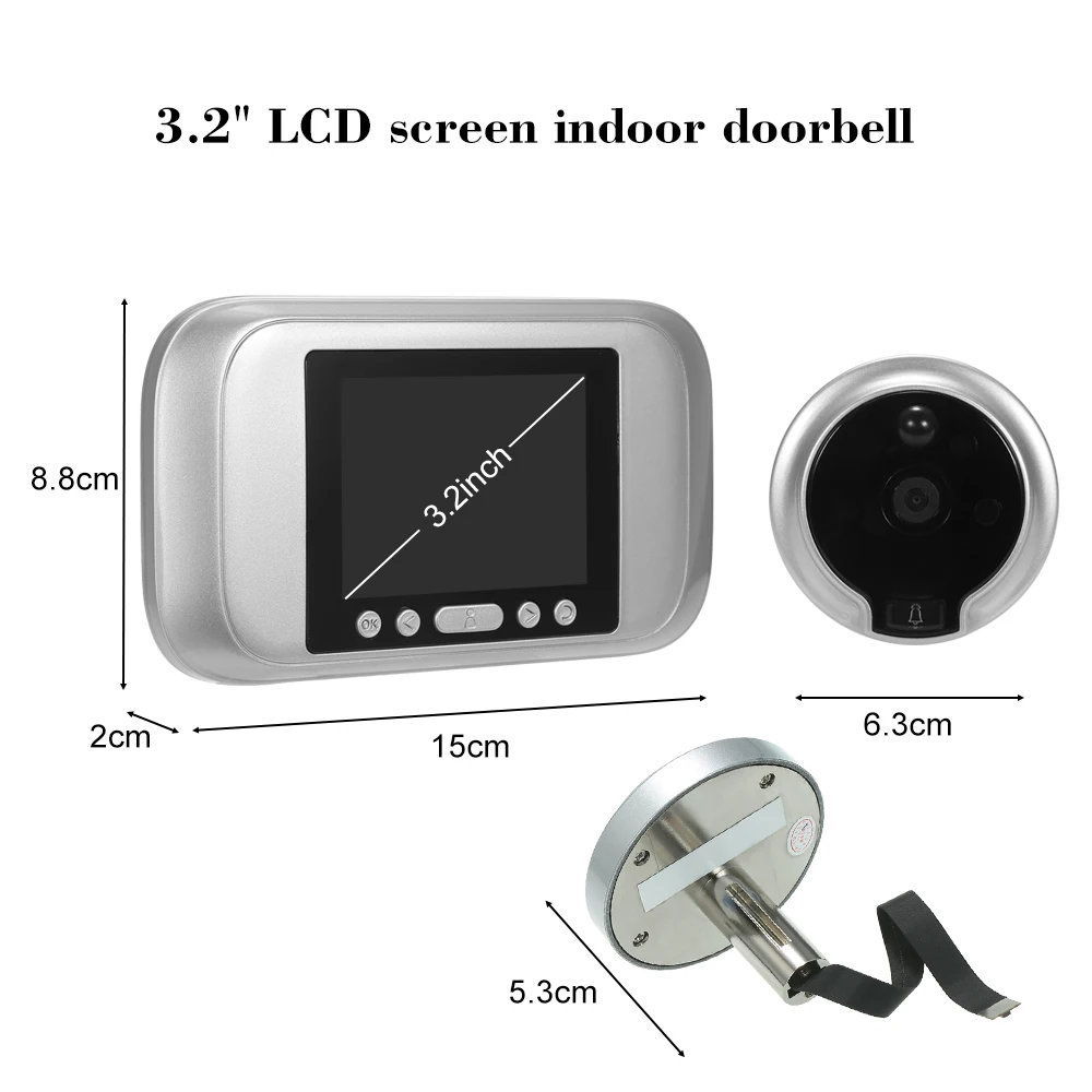 Умный цифровой дверной глазок 3," TFT lcd монитор дверной глазок дверной звонок HD 1.0MP цветная камера ночного видения для домашней безопасности