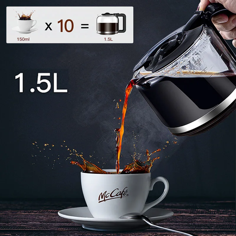  1.5L 220V Automatic Insulation Drip Coffee Maker Smart Touching Portable Tea Coffee Machine 800W Ca - 33002068570