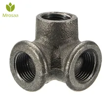 Mrosaa 1/2Inch 3/4 дюйма) 1 3-х полосная трубы фитинги из ковкого чугуна, черный локоть тройник женский разъем для подключения на обоих концах для подключения внешних устройств к труб