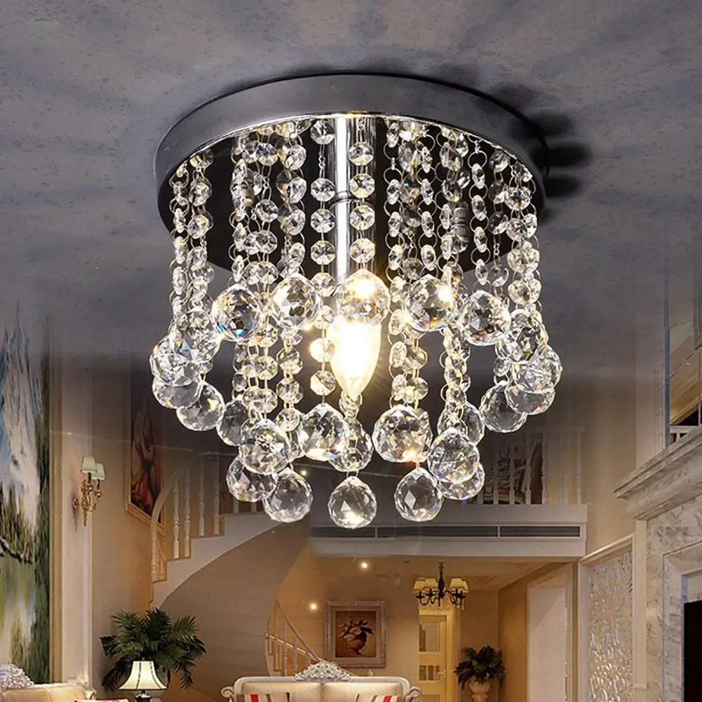 Modern Artificial Crystal Pendant Ceiling Light Chandelier Dining Hall Decor