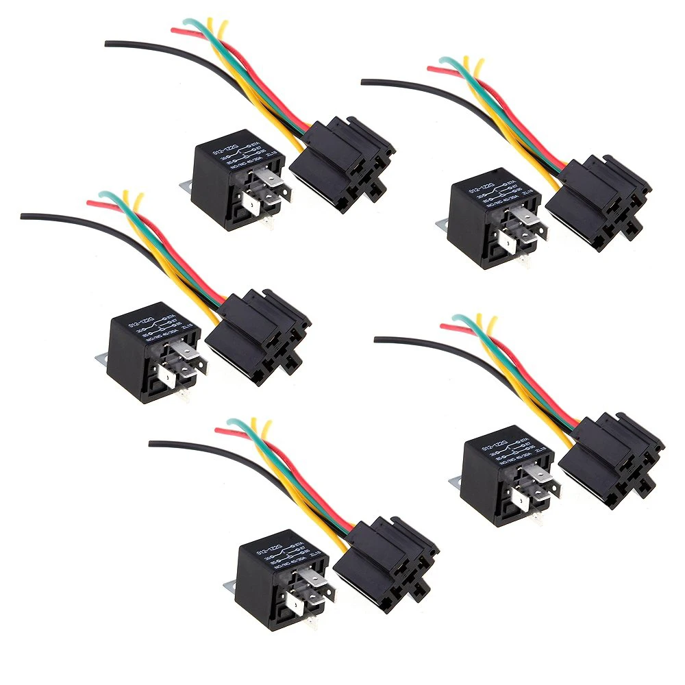 5 ретранслятор реле Pin12V 30/40a + кабельный разъем для автомобиля | Мобильные телефоны