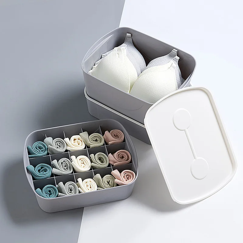 

Home Storage Box Bra Underwear Organizer Wardrobe Drawer Closet Organizer For Scarfs Socks Desktop Wardrobe Plastic Box