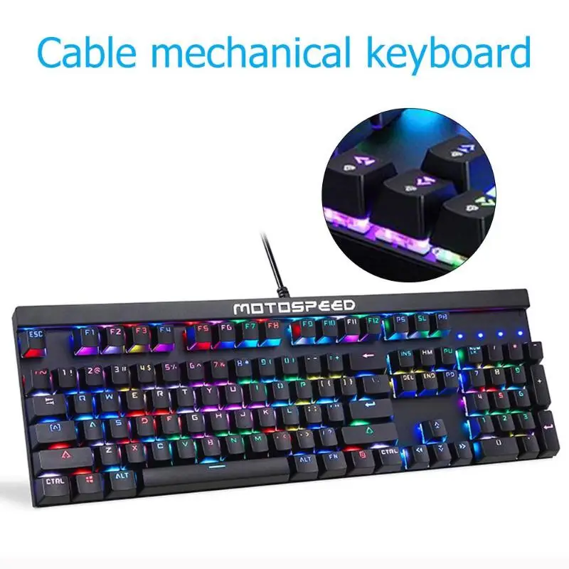 

Motospeed CK103 Mechanical Keyboard USB Wired RGB Backlight Keyboard Computer PC Blue Switch Teclado Gamer