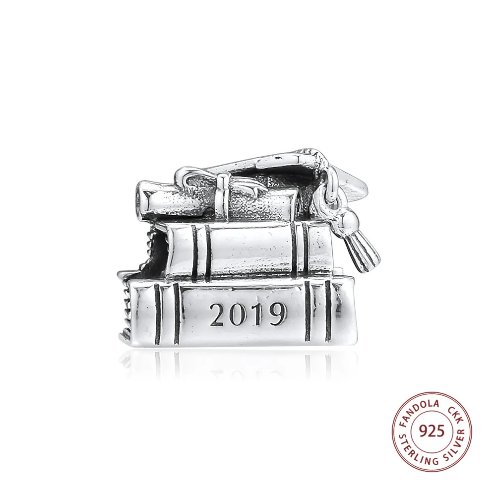 

2019 New Fits Pandora Bracelet 925 Sterling Silver Cap Book & Scroll Charm Beads Silver 925 Jewelry Making perles pour