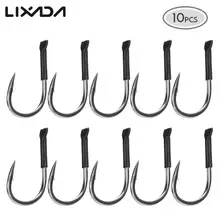 Lixada 10 шт./лот рыболовный крючок 4#/8#/12#/14#/16# утолщенный плоский корпус острый колючий углеродистая сталь с резиновым рукавом