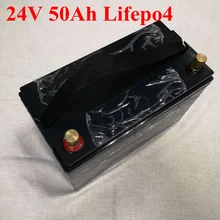 Водонепроницаемый 24 V 50Ah Lifepo4 Батарея 24 V литиевая Батарея фотогальванический элемент хранения солнечной Мощность мотор с BMS 1500 Вт+ 10A Зарядное устройство