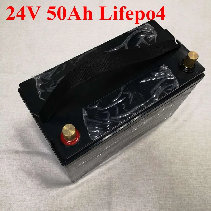 

Waterproof 24V 50Ah Lifepo4 Battery 24V Lithium Battery Photovoltaic Cell Storage Solar Power Motor with BMS 1500W + 10A Charger