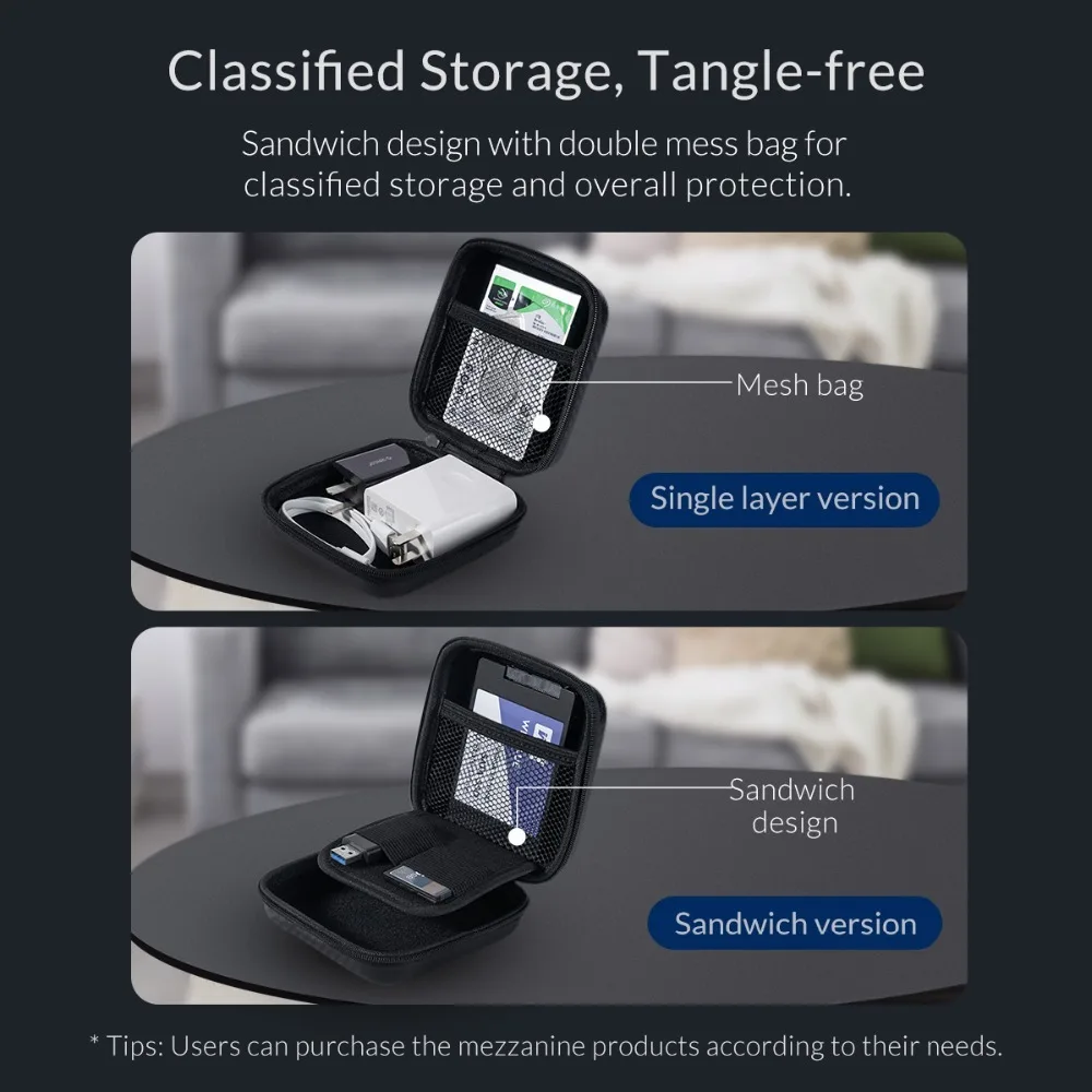 Чехол ORICO для наушников Жесткий чехол SD TF карты USB кабель беспроводные Bluetooth
