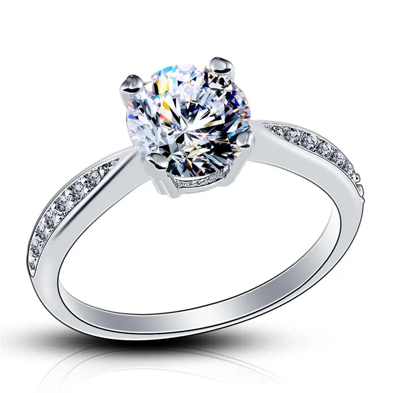 

DOTSHE Rings For Women Silver Color AAA Zircon Wedding Crystals Engagement Anel Bijoux Top Quality Rings Female