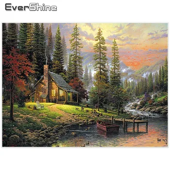 

EverShine Diamond Painting Scenery Pictures Of Rhinestones Diamond Embroidery Landscape Cross Stitch Needlework Wall Decor