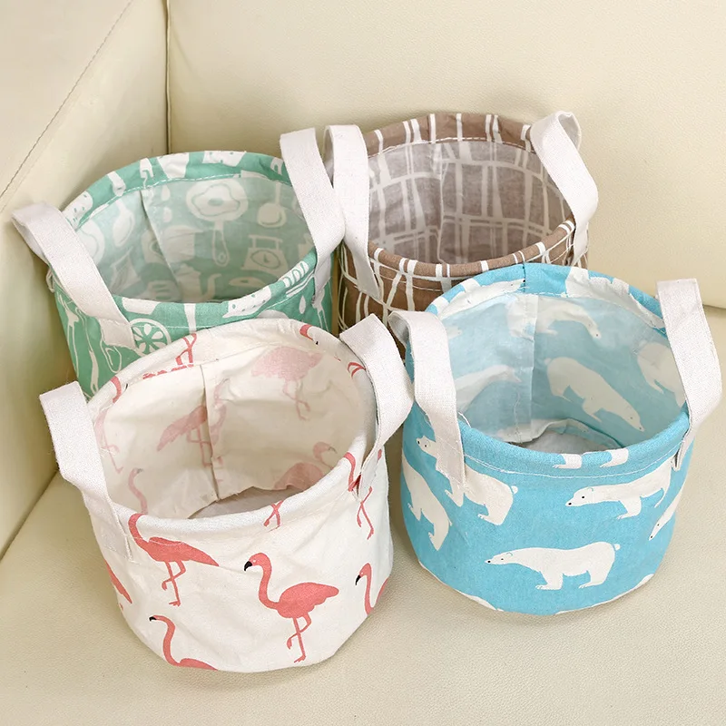 Cartoon Round Cotton Linen Desktop Storage Box Sundries Storage Organizer Stationery Cosmetic Storage Basket Container Case Cartoon Round Cotton Linen Desktop Storage Box Sundries Storage Organizer Stationery Cosmetic Storage Basket Container Case