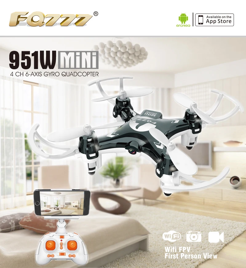 F17860/61 FQ777 951W WIFI Mini Pocket Drone FPV 4CH 6-axle gyro Quadcopter with 30W Camera Smartphone Holder Transmitter