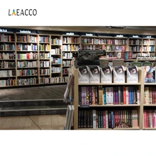 Laeacco Library Interior Bookshelf  Books Photography Backgrounds Customzied Photographic Backdrops For Photo Studio