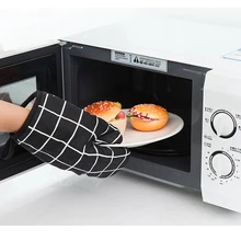 1 шт. хлопковые термостойкие черные Прихватки для духовки кухонные перчатки прихватка кухонные котелок для барбекю держатель для выпечки в микроволновой печи CV